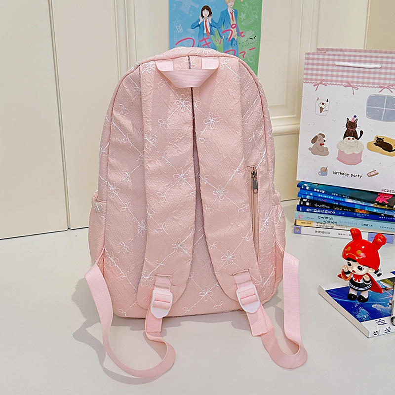 A high-appearance-level forest-themed female college student with a bow design, a fresh and sweet girl's backpack Specification drawing