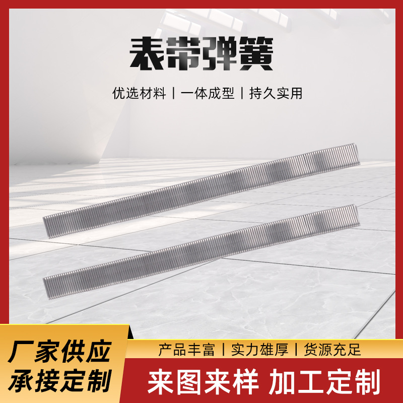 Stainless steel elastic watch strap for watch accessories, metal watch accessories, electronic watch tension, loose and tight watch strap, tension spring full figure