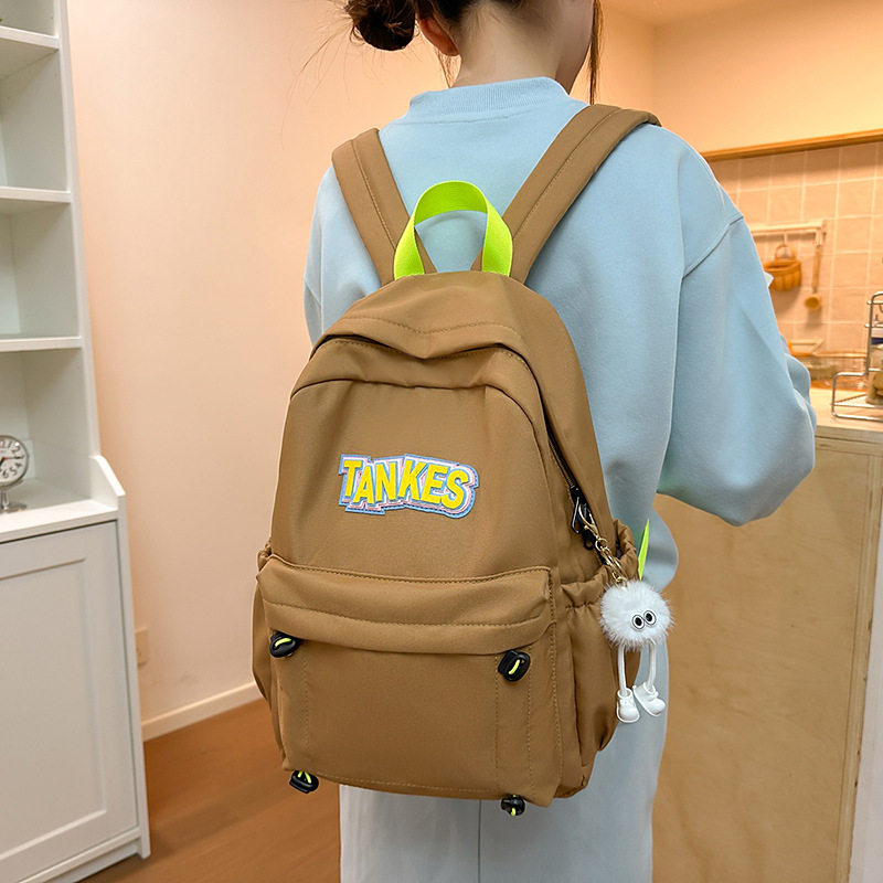 Korean-style ins versatile backpack with high appearance standards, large-capacity schoolbag for junior and senior high school students, simple and lightweight travel backpack details Picture