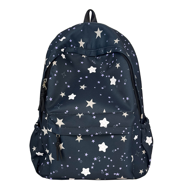 The new forest-themed ins high-appearance-level fresh, sweet and cute star backpack is a light and simple backpack for junior and senior high school students Item Picture