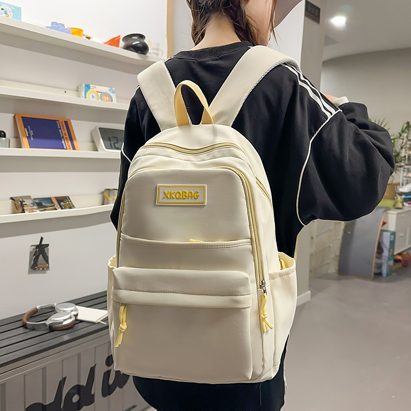 High appearance level Korean-style schoolbag for middle and high school students, casual and lightweight backpack, large capacity, simple and versatile backpack details Picture