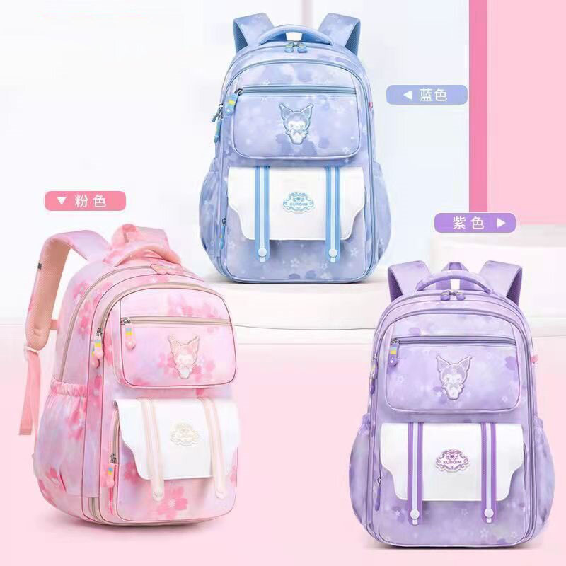 Kulomi primary school schoolbag for girls in grades 1-6, large-capacity backpack for reducing burden and protecting spine, breathable for ages 6-12 full figure