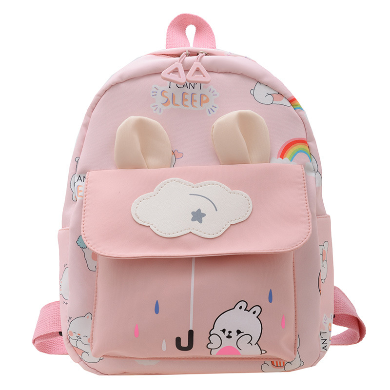 The 2023 new autumn collection features a student backpack with a new high level of appearance, fully printed with cute rabbit ears and a double-shoulder bag Item Picture