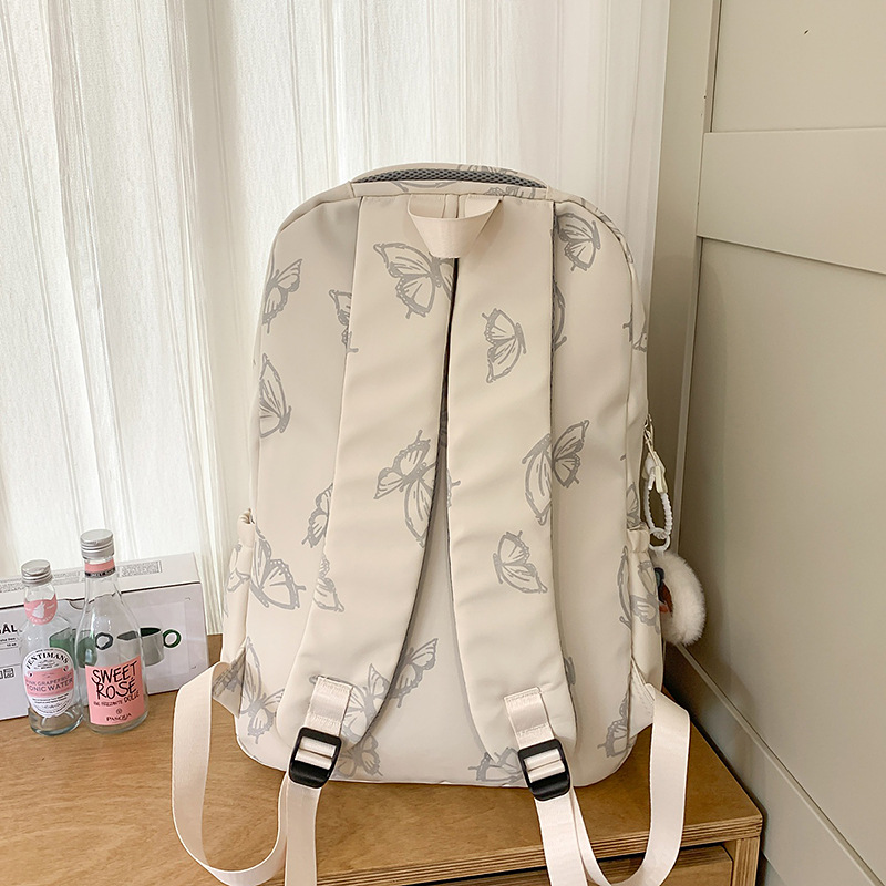 A new high-appearance-level forest-themed ins fresh and sweet butterfly backpack, a lightweight and large-capacity backpack for junior and senior high school students Specification drawing