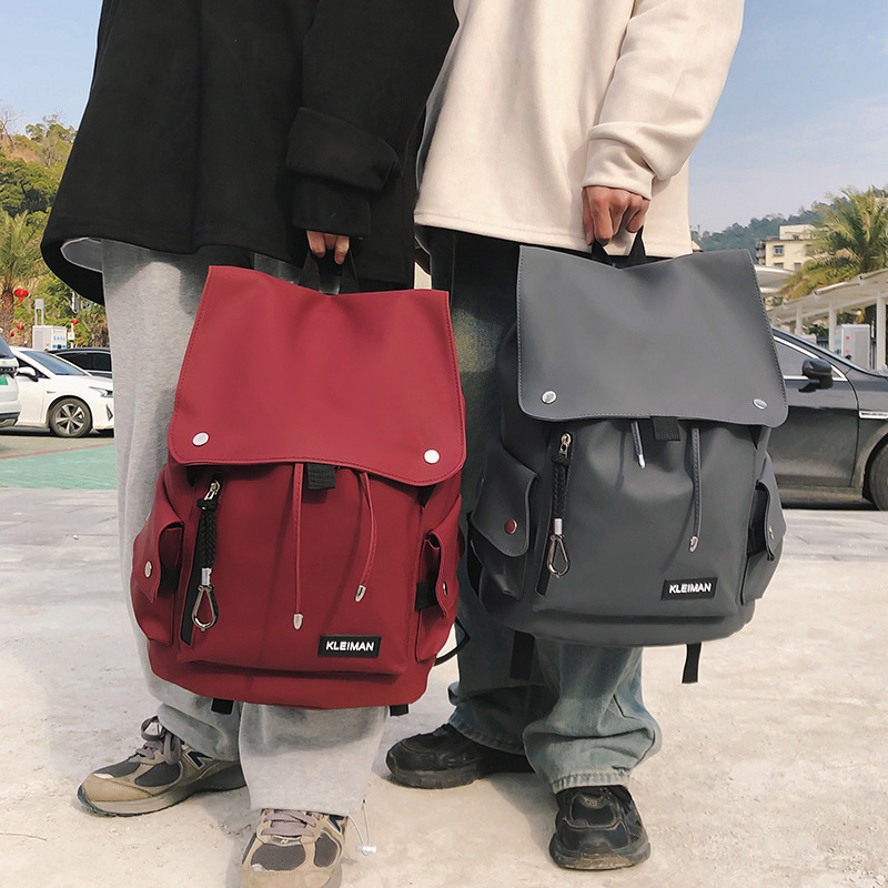 Japanese-style ins large-capacity fashionable and trendy casual travel backpack for men, Hong Kong-style trendy college student couple backpacks details Picture