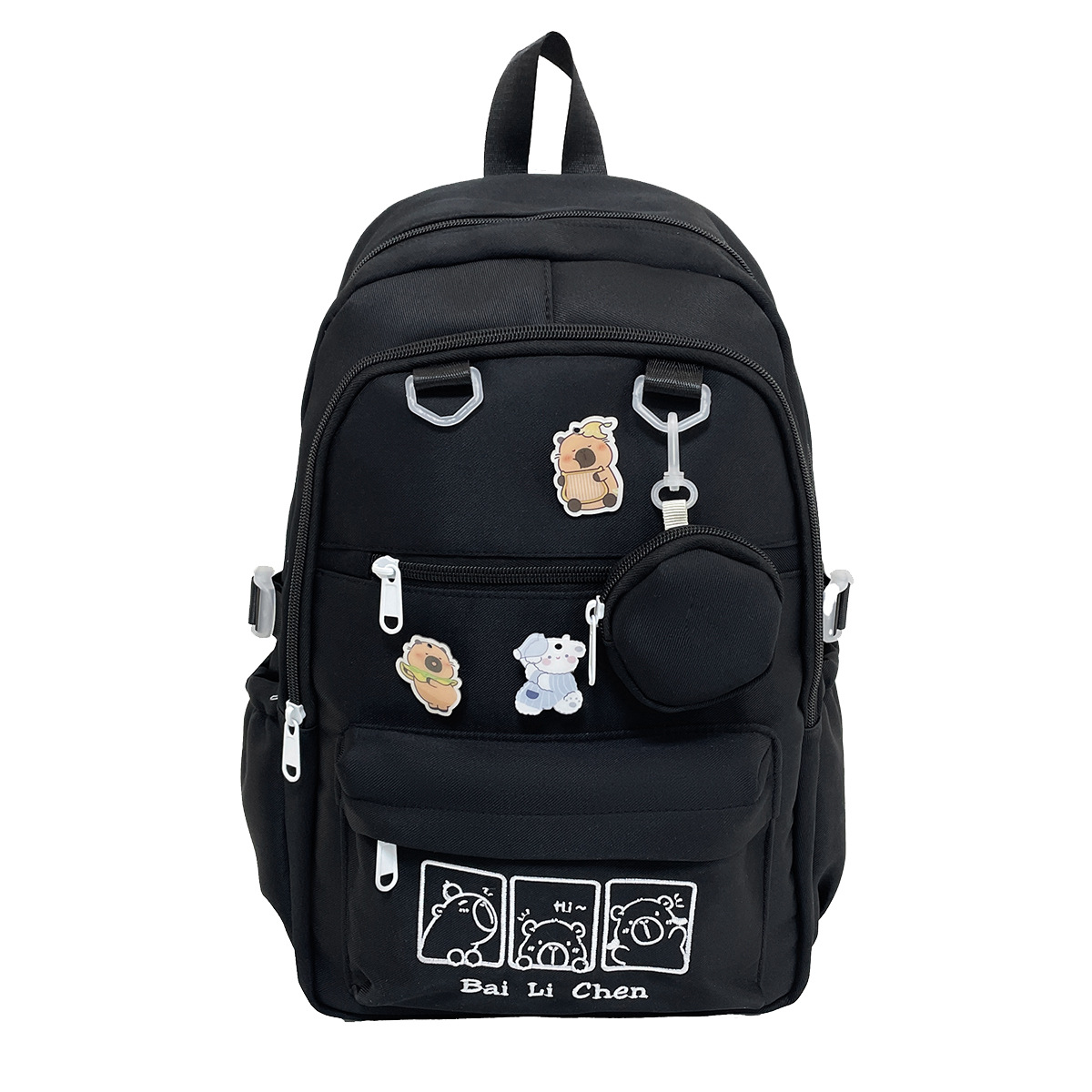 A new high-appearance-level, fresh, sweet and cute Capibara backpack from Forestry-style ins, a lightweight backpack for junior and senior high school students Item Picture