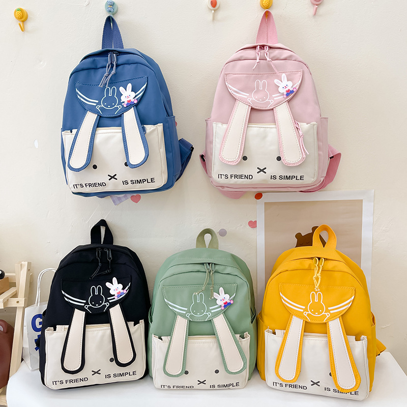 New children's schoolbags for autumn and winter 2024: Cute cartoon rabbit backpacks, lightweight, breathable, and stylish outdoor backpacks full figure