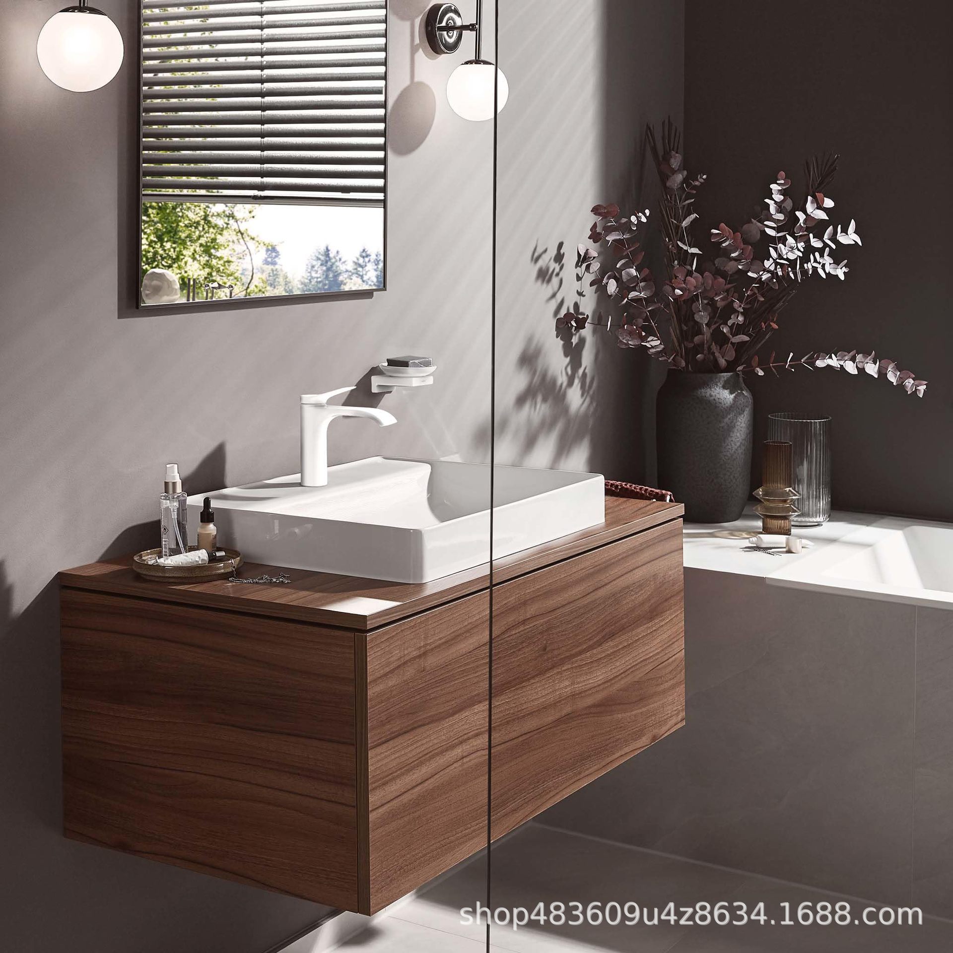 White gun gray brushed gold household bathroom washbasin faucet, single-hole cold and hot washbasin faucet Specification drawing