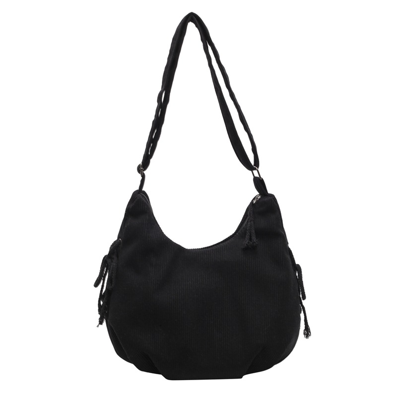 Large-capacity corduroy crossbody bag for women, 2024 new winter casual and versatile tote bag, fashionable commuting single-shoulder bag Item Picture