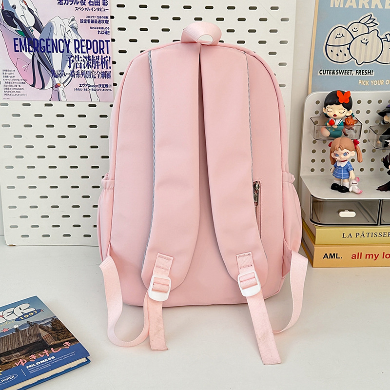 Japanese-style simple and versatile large-capacity solid color school backpack, new Spring 2025 lightweight commuter student backpack Specification drawing
