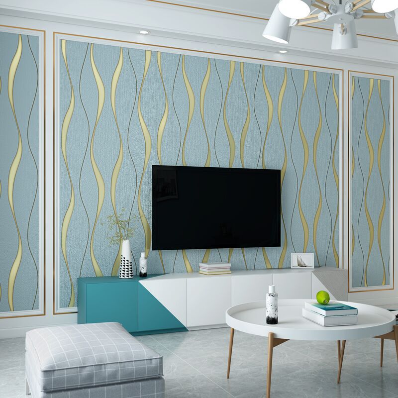 Water ripple grey deerskin velvet wallpaper is a modern and simple living room, bedroom and TV background wall wallpaper full figure