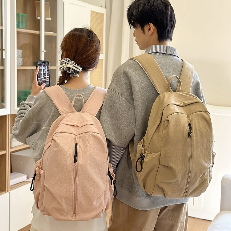 Korean-style InS-style simple computer backpack for middle and high school students, solid-color travel backpack, versatile commuting and casual backpack details Picture