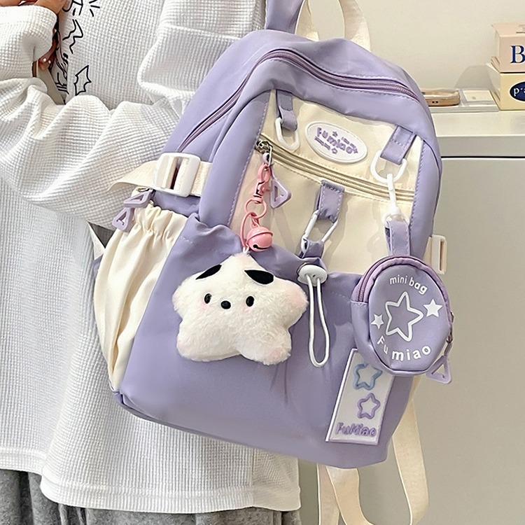 Summer 2024 Five-pointed star backpack, a cute Japanese style on Instagram, a cute and chubby little girl's fresh and versatile travel backpack full figure