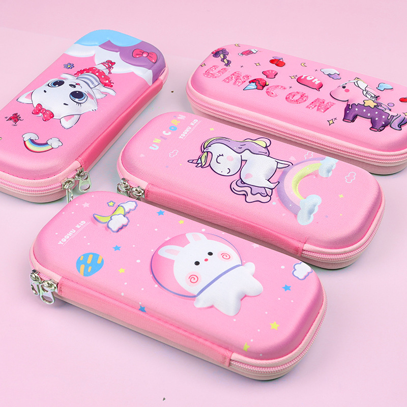 New cartoon large-capacity pen case for primary school students, 3D children's zipper stationery box, prizes, cute and creative space bag Specification drawing