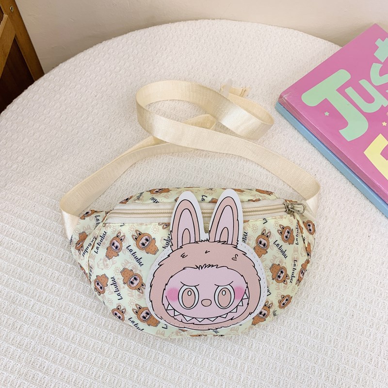 The new 2024 winter style simple and cute cartoon children's waist bag, crossbody portable Korean-style small chest bag and outfit bag Specification drawing