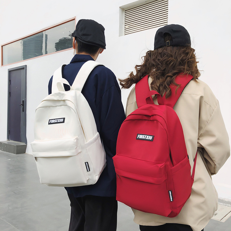 Schoolbag for girls, junior high school, senior high school and college students, solid color simple style backpack, 2023 new Korean version lightweight and niche backpack Specification drawing