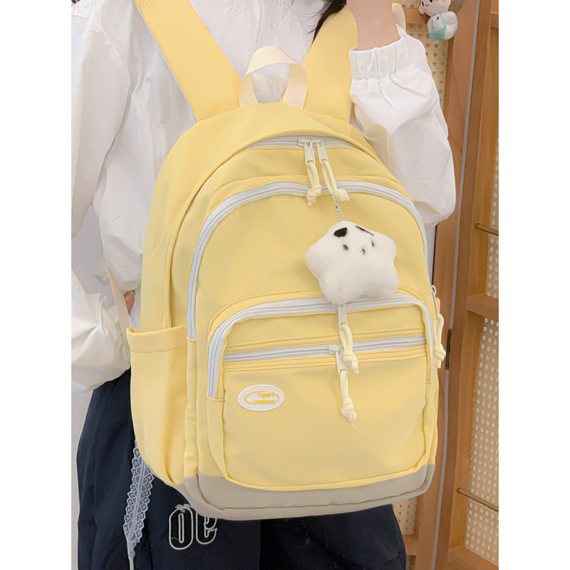 Summer's new cream-themed backpack with a girlish heart, Korean ins school style, high appearance level, high school student casual backpack full figure