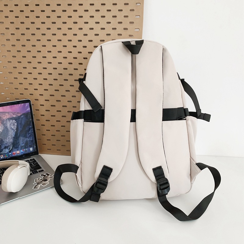 "Schoolbag Man 2023 New Trendy large-capacity middle school student backpack, flip cover casual college student couple backpack. Specification drawing