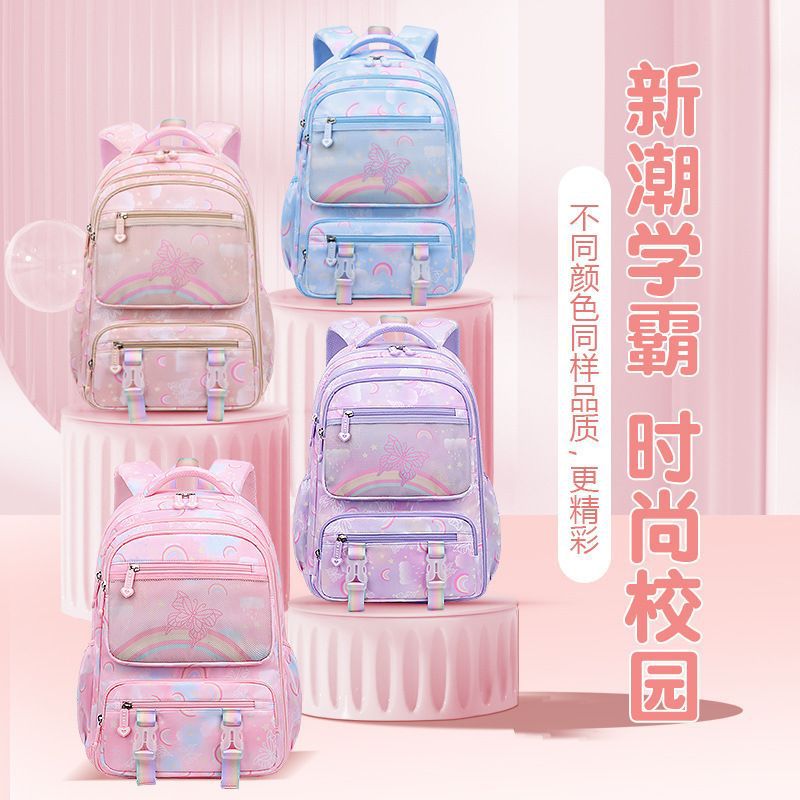 New large-capacity multi-functional schoolbag for female students from grades one, two, three to six, in the style of a refrigerator details Picture