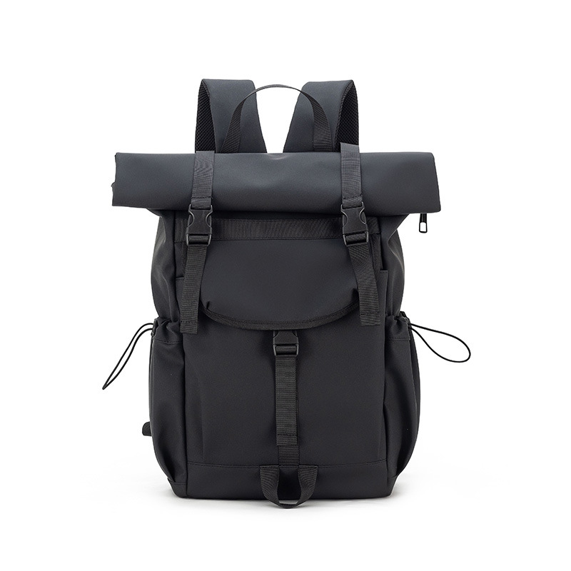 New rolled-up men's backpack with a large capacity, high-end and trendy look, and women's travel backpack Item Picture