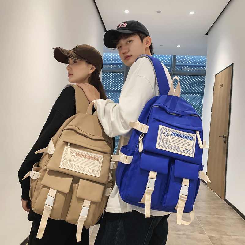 The new 2024 schoolbag is a workwear style for girls' high school birthdays, a solid color for university campuses, and a large-capacity backpack for junior high school students full figure