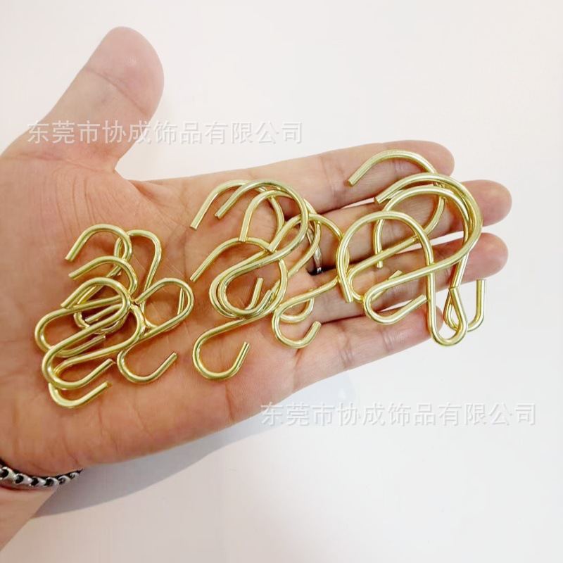 Cross-border best-selling golden S-hook hooks, hardware S-iron hooks, small metal hooks, tag chains, S-shaped iron hooks, S-hook hanging hooks Specification drawing
