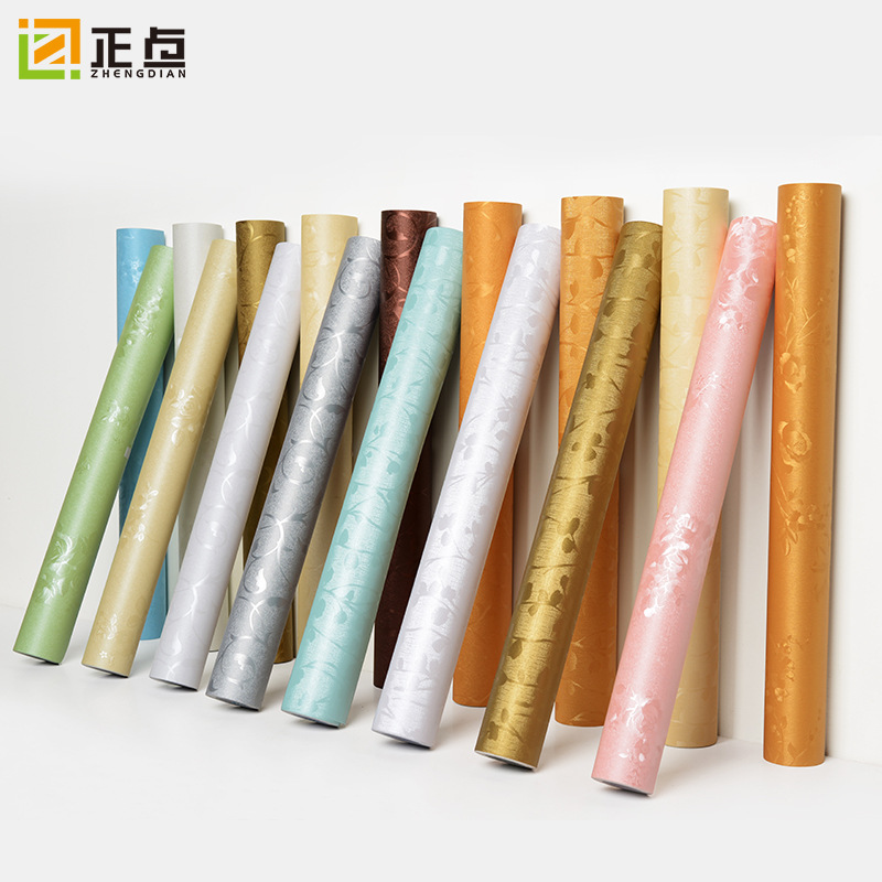 Self-adhesive simple pattern silk waterproof background wall wallpaper for bedrooms, hotels, guesthouses, offices and dormitories full figure