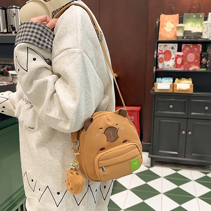Cute crossbody small bag for women 2025 summer new style, fashionable and versatile, soft and cute cartoon phone bag, student single-shoulder bag full figure
