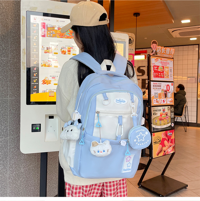 Senxi College Style Backpack for junior and senior high school students, multi-functional tutorial bag, versatile, high appearance level, large capacity schoolbag details Picture