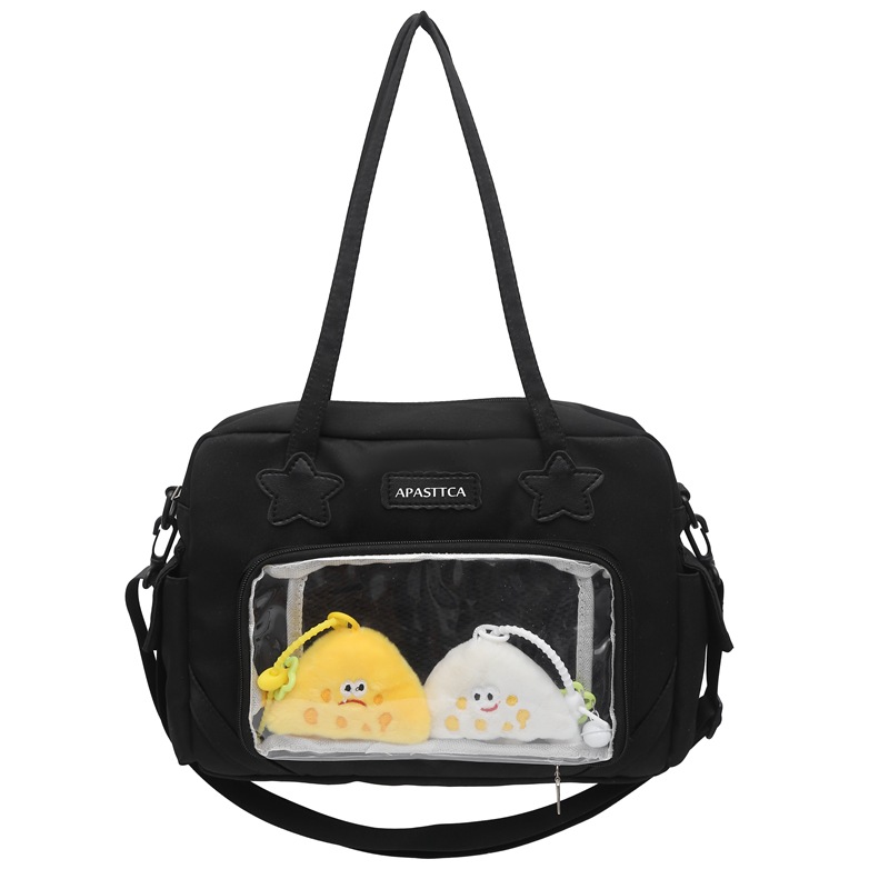Japanese-style Instagram casual girl's small bag, versatile crossbody bag, cute transparent painbag, simple phone bag for girls Item Picture