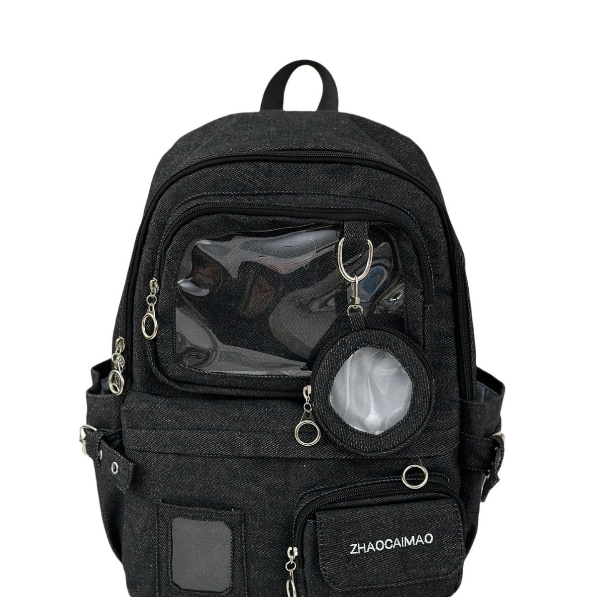 Cute transparent pain bag, versatile, high appearance level, high school and junior high school students' schoolbag, ins style, Japanese and Korean style backpack, casual bag Item Picture