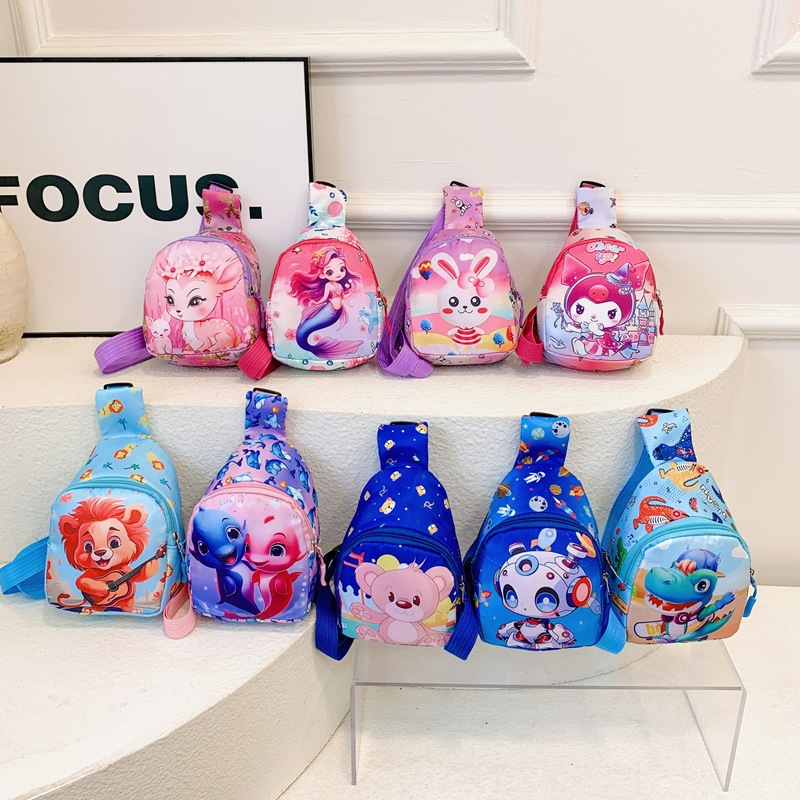2024 New Korean cartoon crossbody bag, girls' cartoon cute and funny anime crossbody bag, printed children's crossbody bag full figure