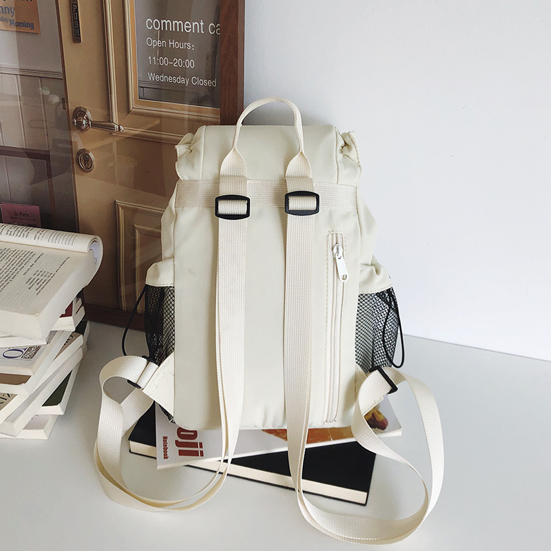 Sweet and cool style drawstring pleated bag 2025 New fresh and artistic backpack, ins college student small backpack travel bag Specification drawing