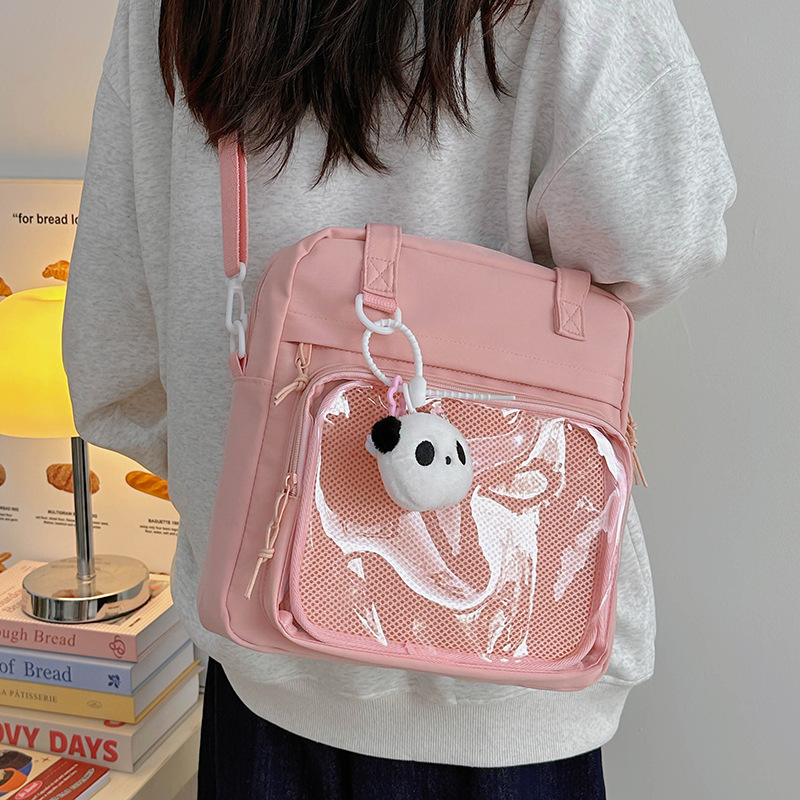 Japanese-style pain bag, 2D girl single-shoulder bag, new transparent student commuting and after-school bag, large-capacity backpack full figure