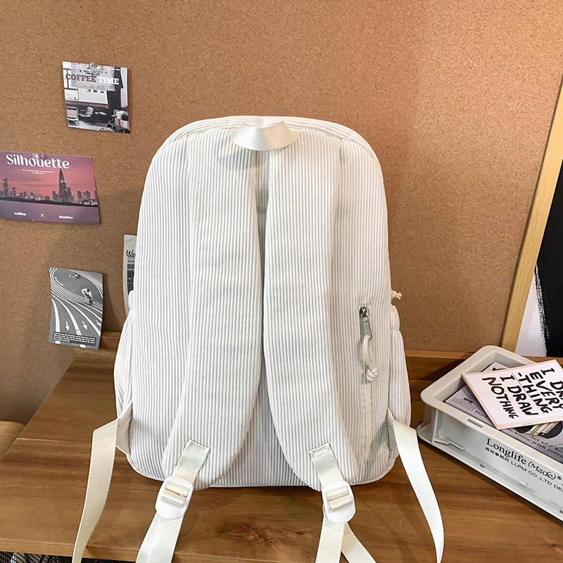 Japanese-style Instagram cute cartoon embroidered schoolbag for girls, Korean-style Instagram corduroy artistic style primary school backpack Specification drawing
