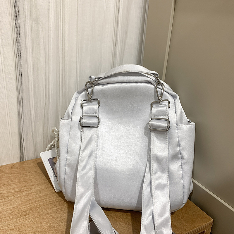 A new high-appearance-level smog blue mini backpack for shopping and traveling, a niche 2D crossbody bag Specification drawing