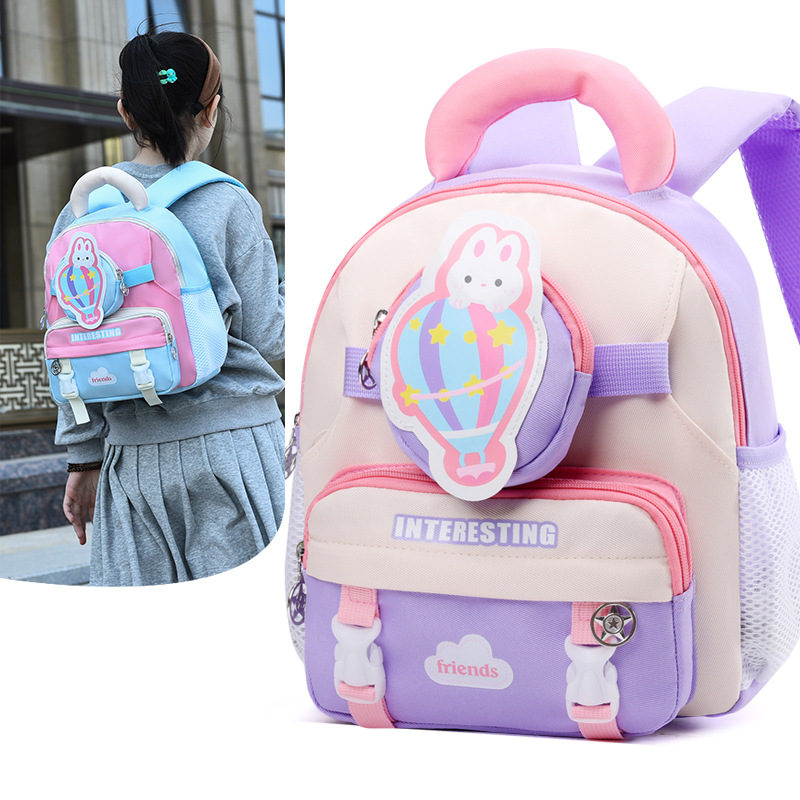 Korean cute cartoon kindergarten schoolbags, girls' and boys' backpacks, new children's lightweight baby car backpacks Specification drawing