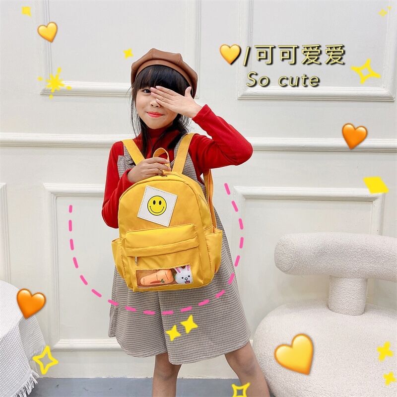 2021 New style pvc transparent window children's backpacks for kindergartens, cute cartoon backpacks for boys and girls details Picture