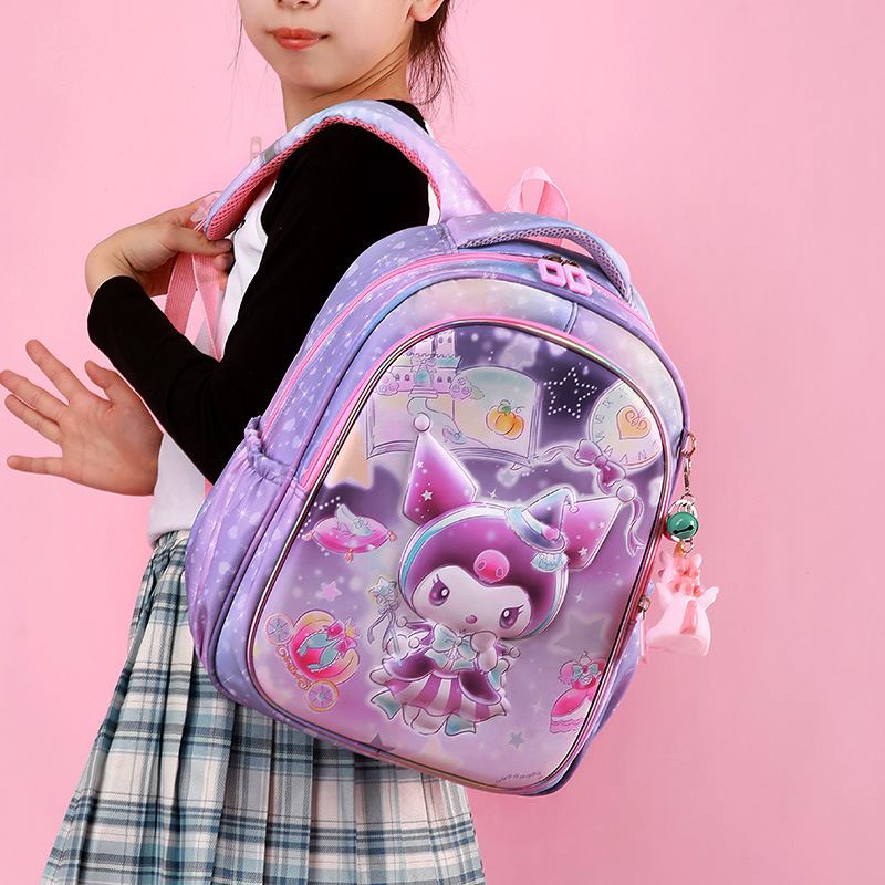 Cute anime cartoon backpack for grades 1-3 of kindergarten, new high-appeartion-level color-blocking and lightweight backpack full figure