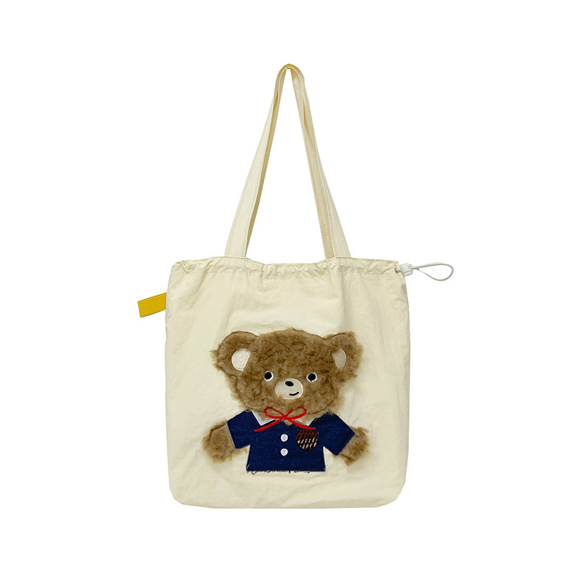 Cute embroidered artistic single-shoulder bag, 2025 summer new Tote bag, women's laid-back style, large capacity commuting cloth bag Item Picture