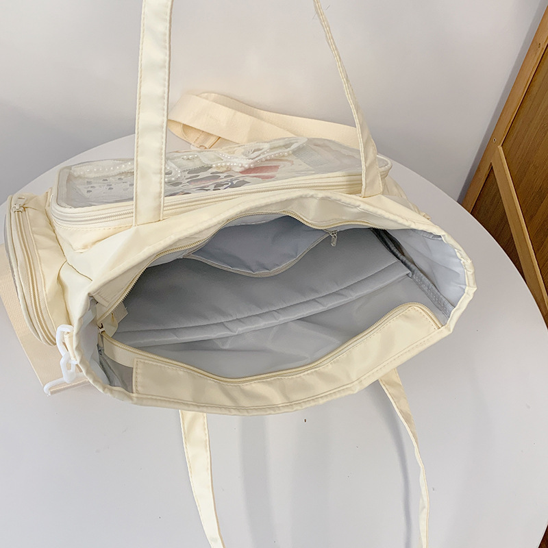 2025 New stylish and cute backpack, casual large-capacity tote bag, crossbody bag, Japanese-style versatile single-shoulder pain bag Application Scenario