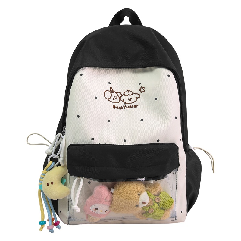 A new high-appeal, fresh and sweet candy-colored dopamine cute cartoon backpack, a lightweight backpack for junior and senior high school students Item Picture
