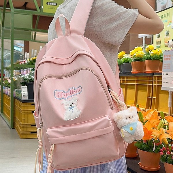 A new high-appearance-level, fresh and sweet candy-colored backpack from Forest-themed ins, a lightweight travel backpack for junior and senior high school students details Picture