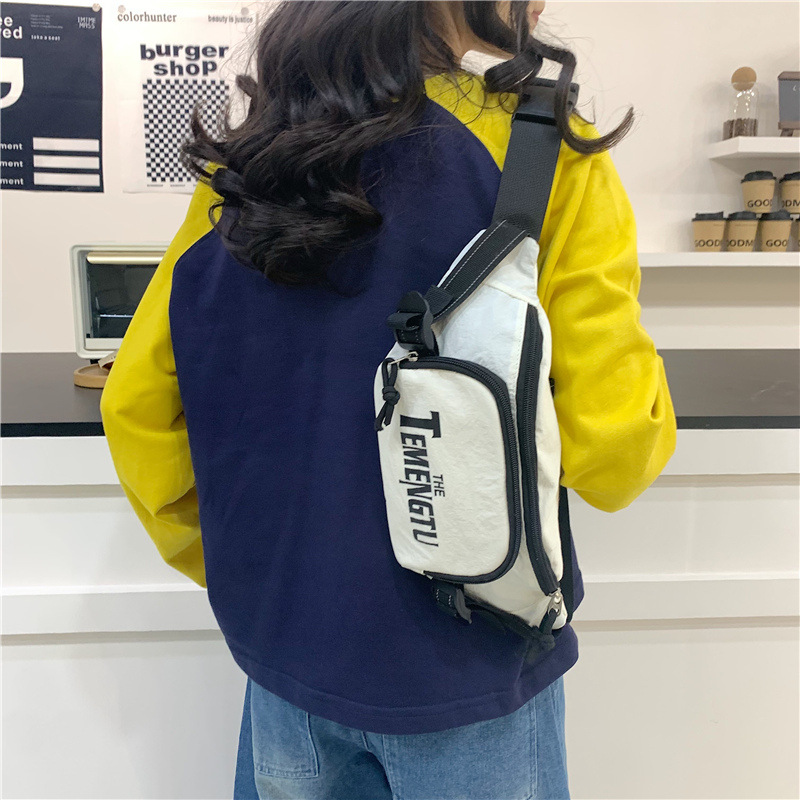 For men, 2025 trendy sporty and simple single-shoulder bag, casual Japanese waist bag, fashionable street crossbody small backpack. For women details Picture