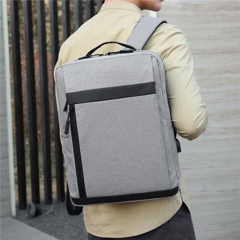 【 Customized 】logo large-capacity backpack, simple business casual backpack, multi-functional usb computer bag for commuting Specification drawing
