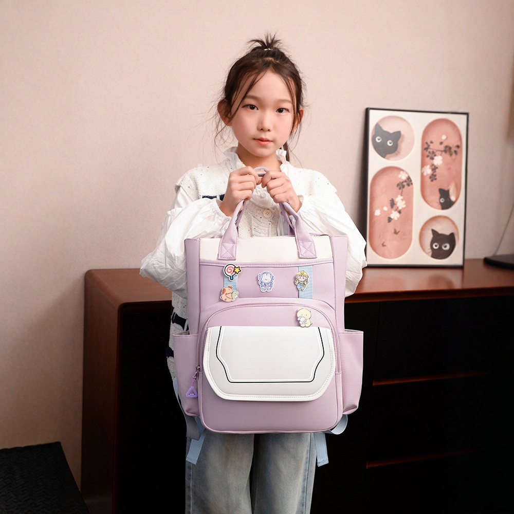 2025 New children's tutoring Bag, student tutoring bag, large-capacity hand-held backpack for boys and girls in primary school full figure