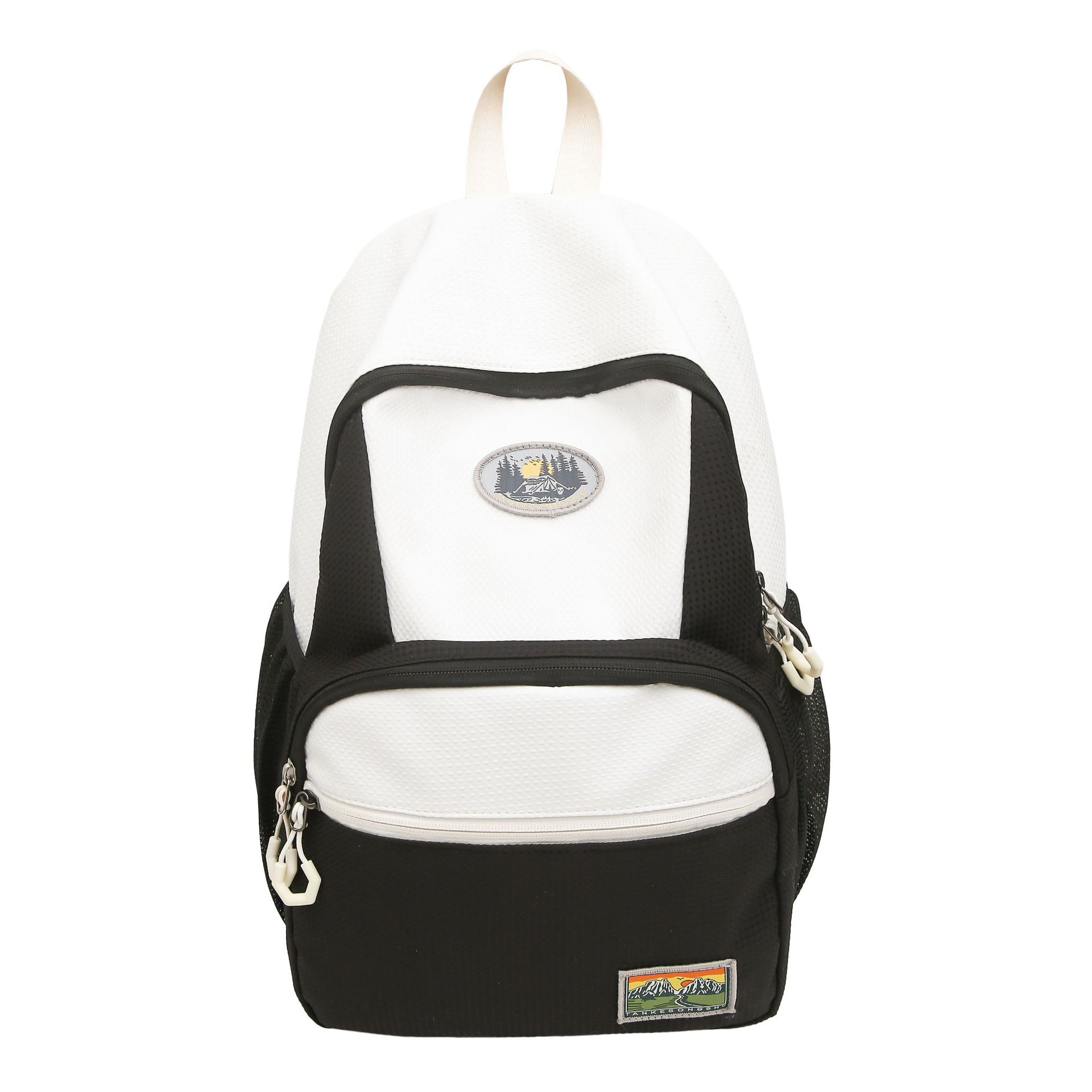 Large-capacity Japanese schoolbags for junior and senior high school students, fashionable color-blocking niche design backpacks, and American retro versatile backpacks Item Picture