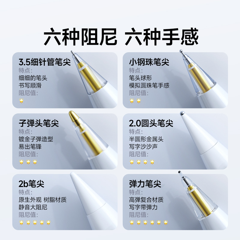 Suitable for Apple Encil 1,2pro needle tube damping silent replacement anti-slip set wear-resistant pen tip details Picture
