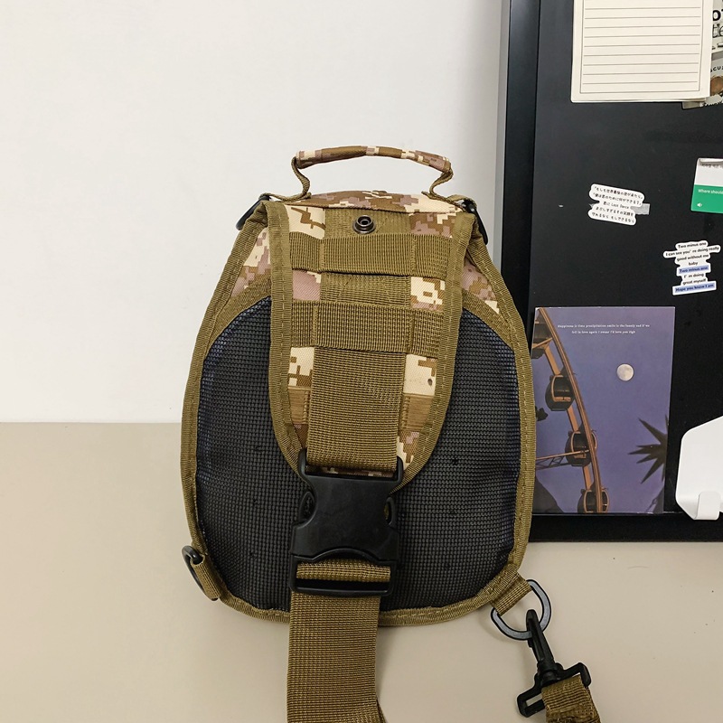 New 2025 Simple Tactical chest Bag, outdoor marching camouflage crossbody bag, men's chest bag, Mountaineering Lure bag Specification drawing