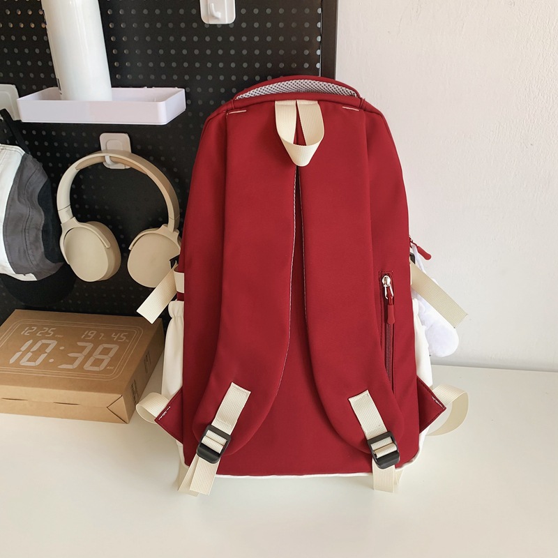 A new large-capacity backpack for junior and senior high school students, featuring retro Japanese-style workwear for college students and couples Specification drawing